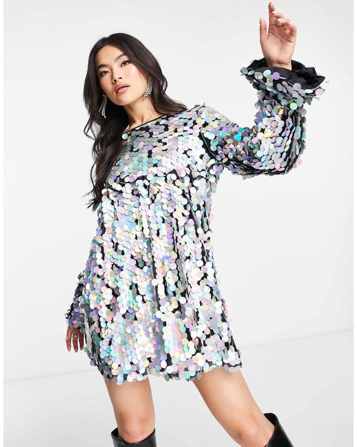 knee length dresses for ladies Tiffany Pink Long Sleeve Mini Dress main image 0