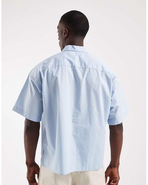 Jack & Jones Blue Boxy Poplin Shirt for men