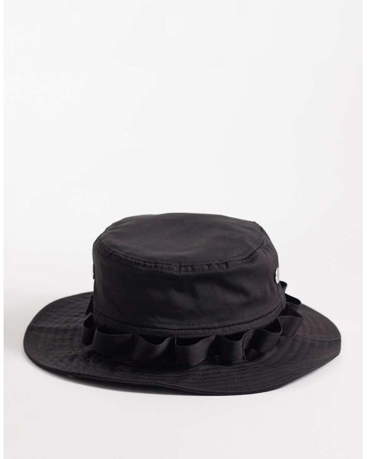 ASOS Black Nylon Boonie Bucket Hat for men