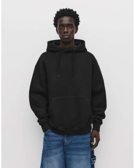 Pull&Bear – einfacher kapuzenpullover in Blue für Herren