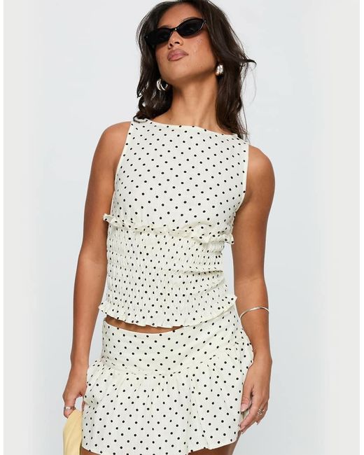 Princess Polly White Tovie Linen Blend Drop Waist Detail Mini Skirt Co-ord