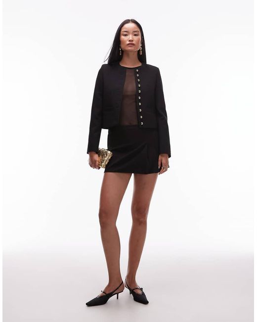 Mango Black Pleated Mini Skirt