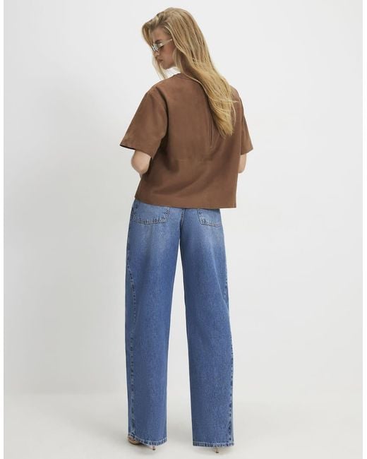 River Island Blue Oversized Barrel Leg Jeans