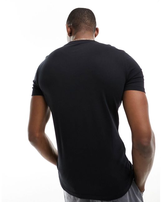 New Look Black Muscle Fit T-shirt for men