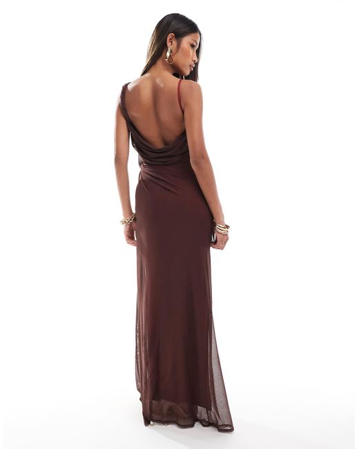 ASOS Purple – camisole-maxikleid aus netzstoff