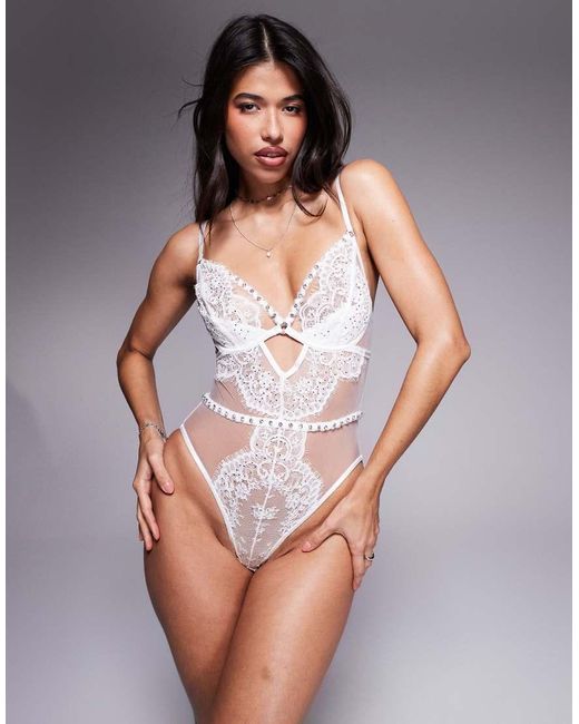 Ann Summers White Astrid Crotchless Body