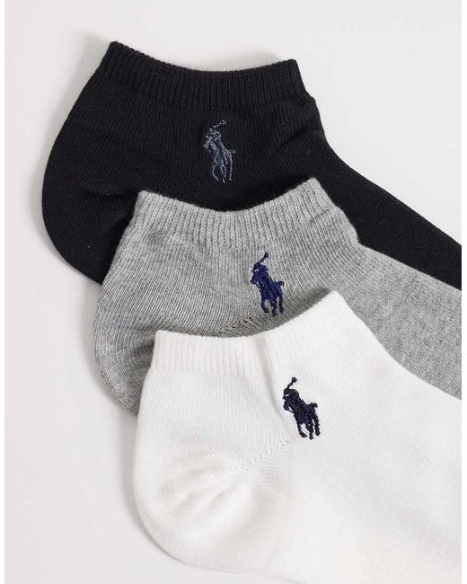 Polo Ralph Lauren White 3 Pack Low Cut Socks for men