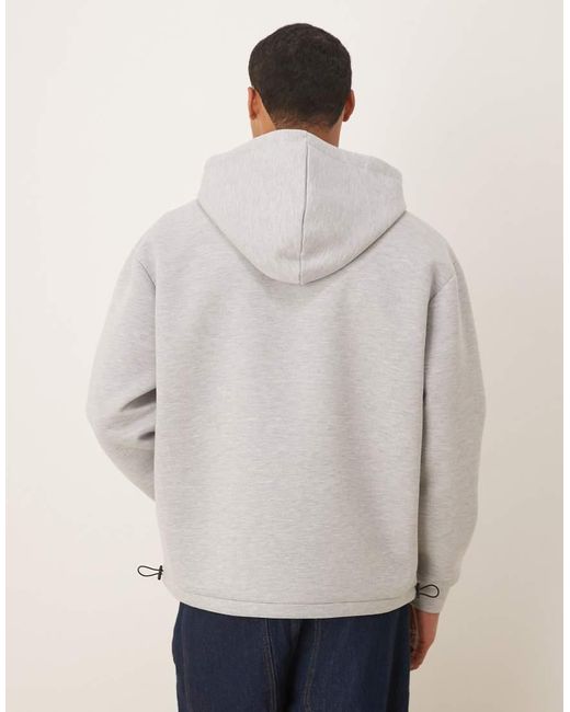 ASOS Oversized Hoodie Met Vaste Zoom En Trekkoord Van Zware Stof in het Natural voor heren
