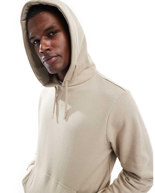 Threadbare Natural Mock T-Shirt Pullover Hoodie for men