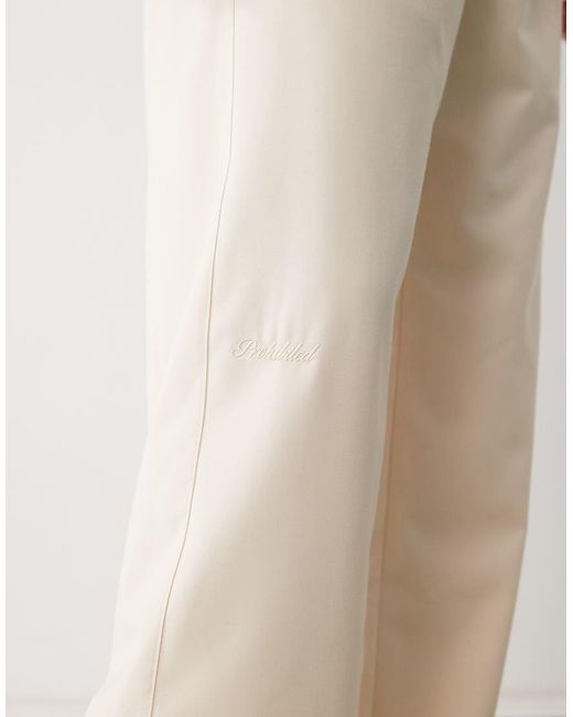Prohibited White Soho Pleated Vintage Pants for men
