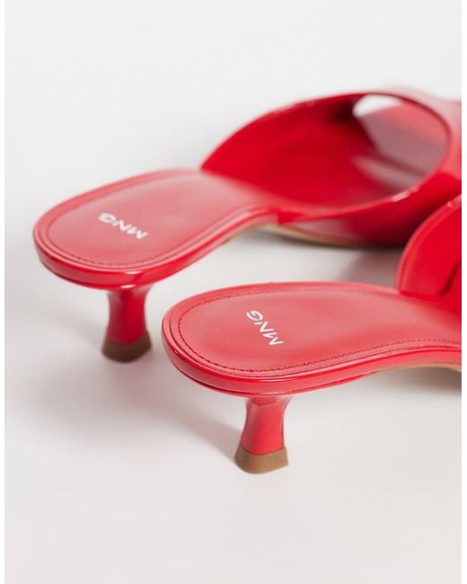 Mango Red Heeled Mule
