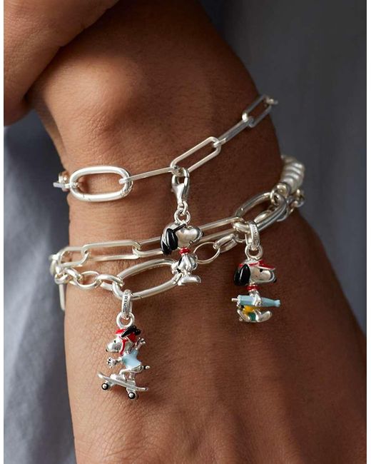 Thomas Sabo White Peanutstm Snoopy Charm On Skateboard Connect