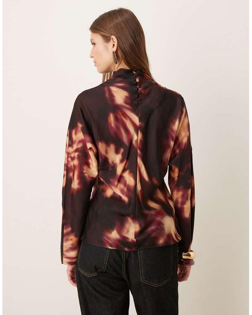Mango Red Long Sleeve Blouse