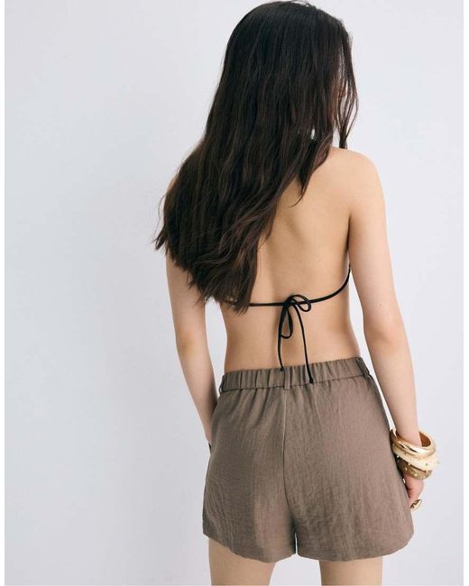 Stradivarius Brown Smart Rustic Shorts