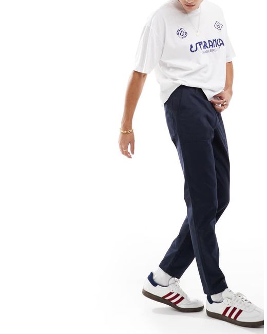 ASOS Blue Tapered Trousers for men