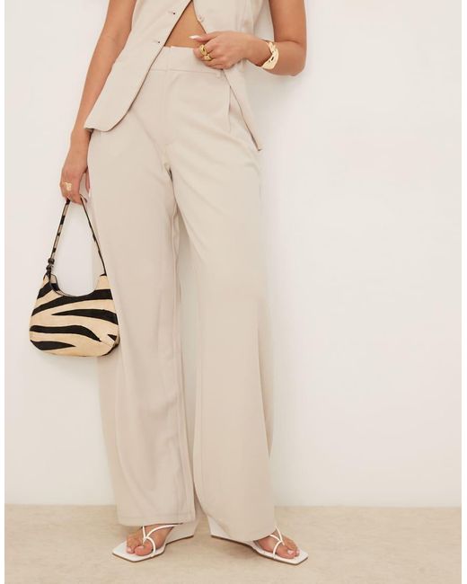 Jdy Natural Wide Leg Tailored Trousers