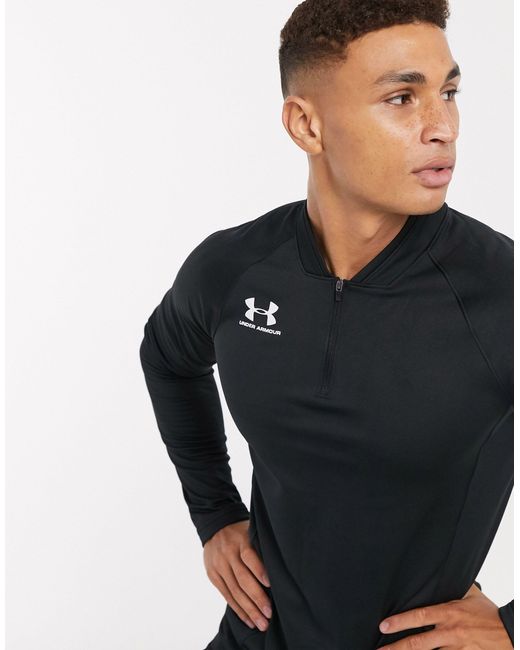 under armour football quarter zip top in grey