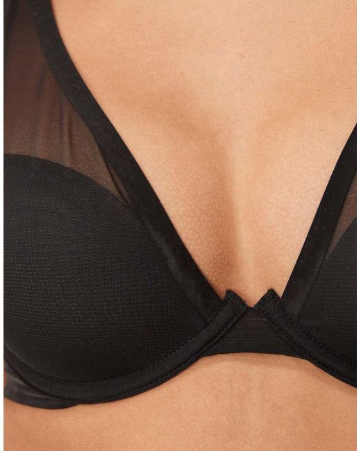 Calvin Klein Black Shapewear Mesh Push Up Plunge Bra