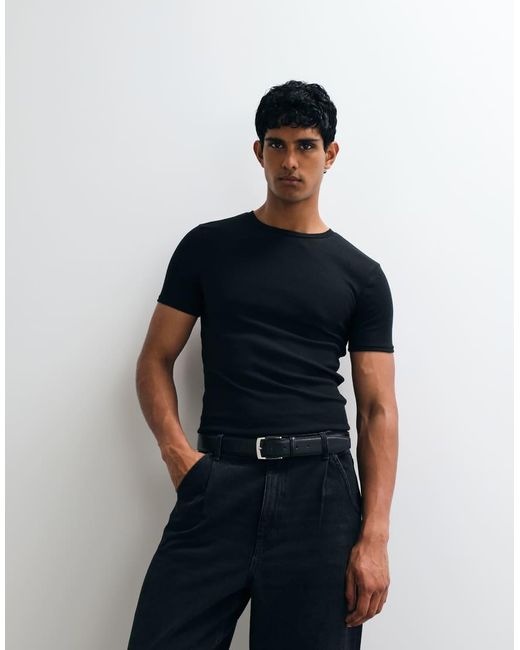 ASOS Black Essential Muscle Fit T-Shirt for men