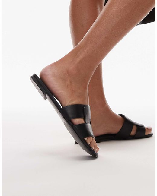 & Other Stories Brown – flache, eckig geschnittene ledersandalen