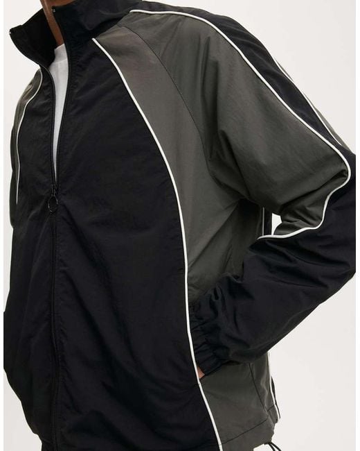 Cotton On Black Panelled Spray Jacket for men