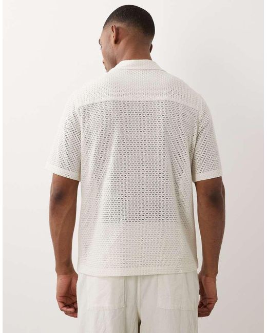 ASOS White Relaxed Revere Open Texture Shirt for men