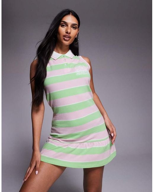 Juicy Couture Green Sleeveless Logo Polo Peplum Dress