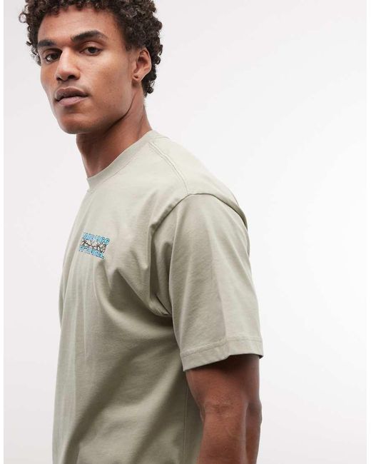 Vans Gray Barb Plate Oversized Back Print T-shirt for men