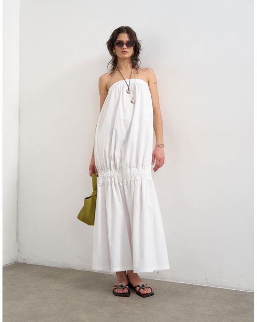 topshop drop waist dress Topshop - Strapless Maxi Dress - Women - Cotton - 8 US