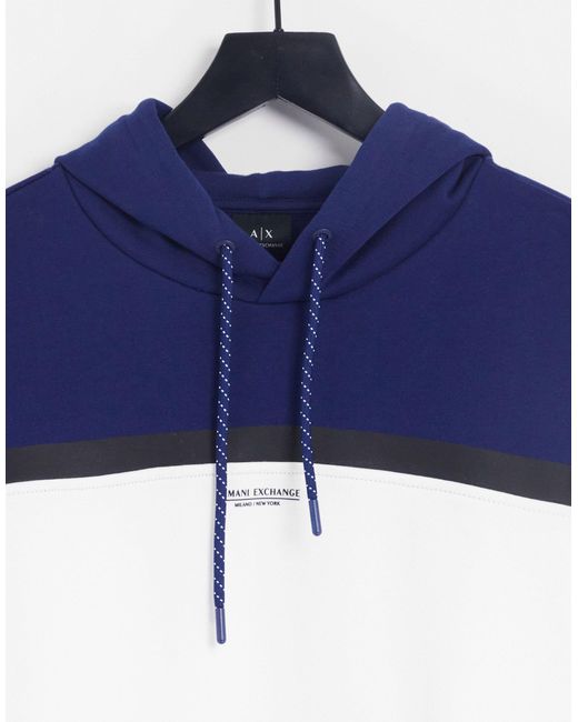 Sudadera con capucha y diseño color block suit 6 Armani Exchange de hombre de color Blue