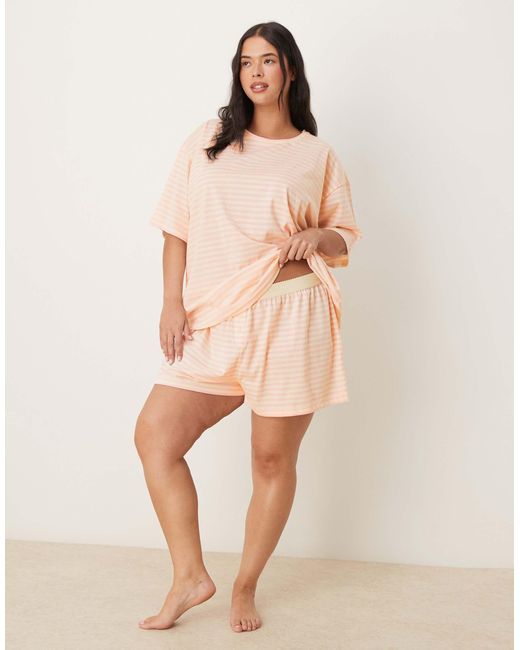 ASOS Natural Asos Design Curve Mix & Match Flippy Pajama Shorts