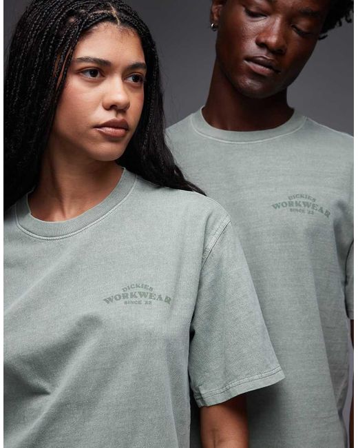 Dickies Gray Christiana T-shirt With Large Front Tonal Logo