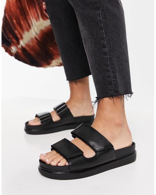 Vagabond Erin Leather Slides in Black Lyst