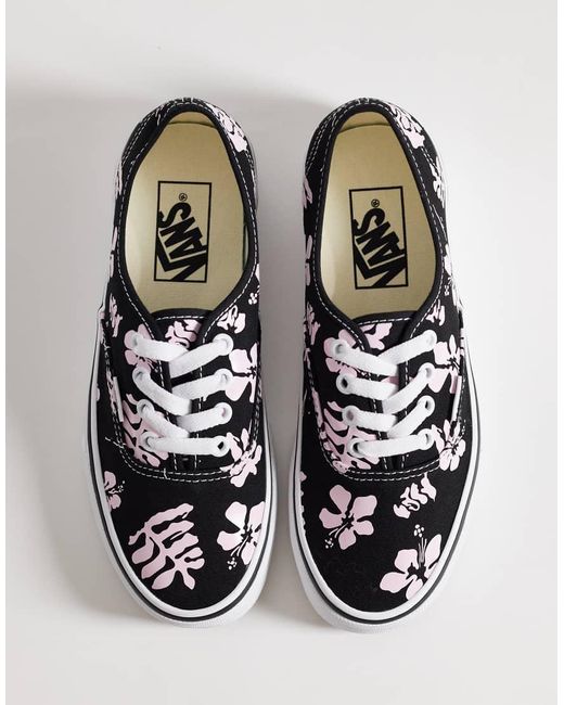 Vans Black Authentic Leaf Print Trainers