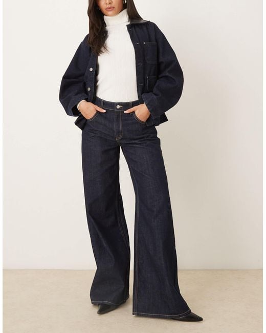 Mango Blue – annie – weite jeans aus 100% baumwolle