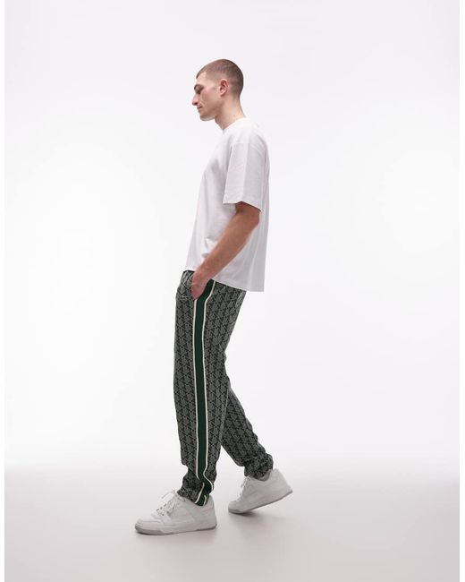 Lacoste White Straight Leg Monogram Track Pants for men