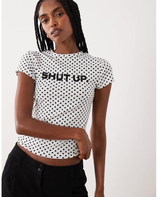 ASOS Multicolor Baby Tee With Shutup Slogan