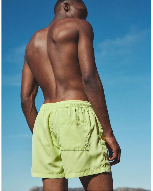 Boxer Da Bagno Basic Lime di Pull&Bear in Green da Uomo