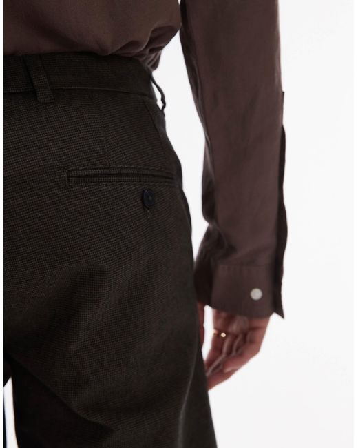 Mango Black Herringbone Tailored Trouser for men