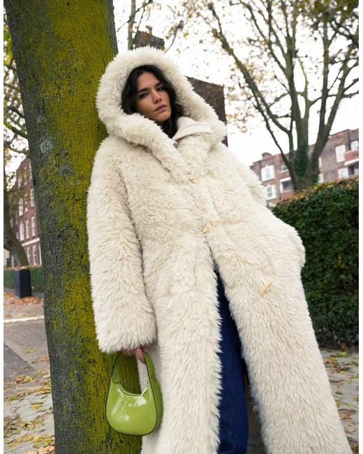 Her Lip ToのFaux Fur Hoodie Duffle Coat her lip to Faux Fur Hoodie Duffle Coat