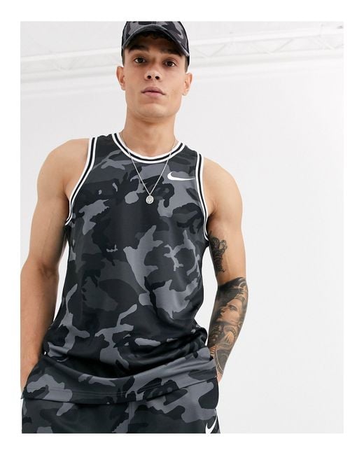 Nike Basketball Black Dna Camo Tank for men