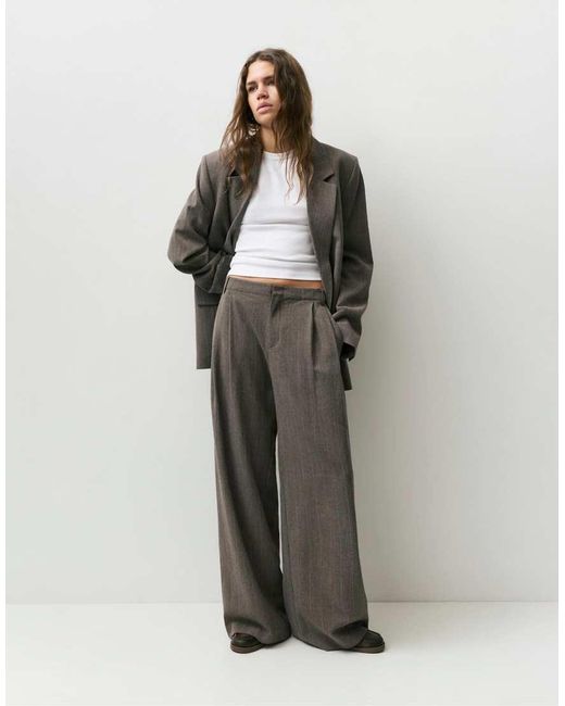 Pull&Bear Gestreepte Nette Broek in het Brown