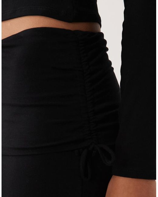 ASOS Black Fold-back Ruched Pants