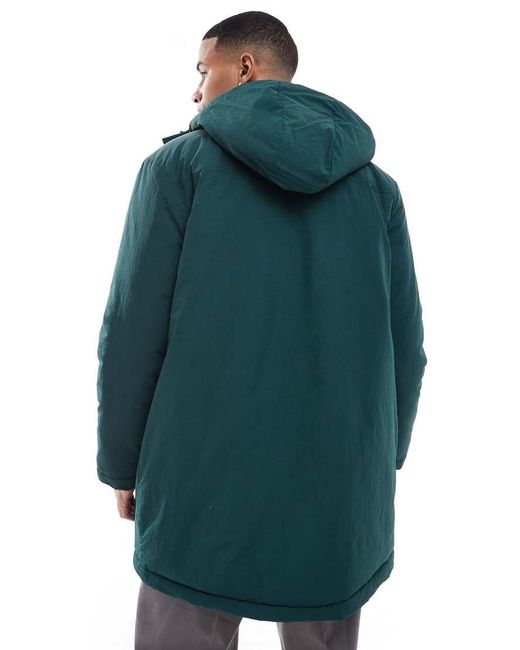 Parka Verde Oscuro Impermeable Con Capucha De Only & Sons de hombre de color Green