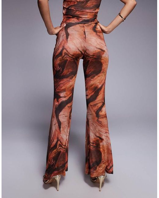 ASOS Multicolor Mix & Match Sheer Mesh Flare Trouser