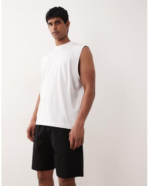 Only & Sons White Relaxed Fit Airflex Shorts for men