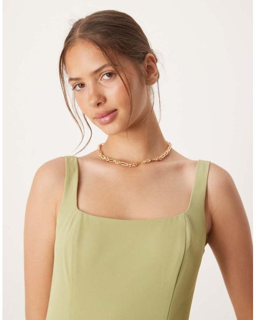Six Stories Green Drop Hem Midaxi Dress