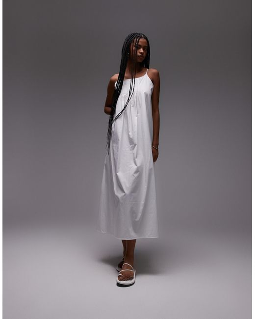 ARKET Gray – strand-maxikleid aus reiner baumwoll-popeline