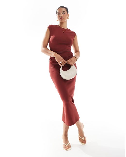 Pull&Bear Red – midikleid aus polyamid