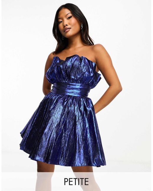 knee length dresses for ladies Event Elegance Bow Blue Mini Dress | Trendy Women's Dress main image 1